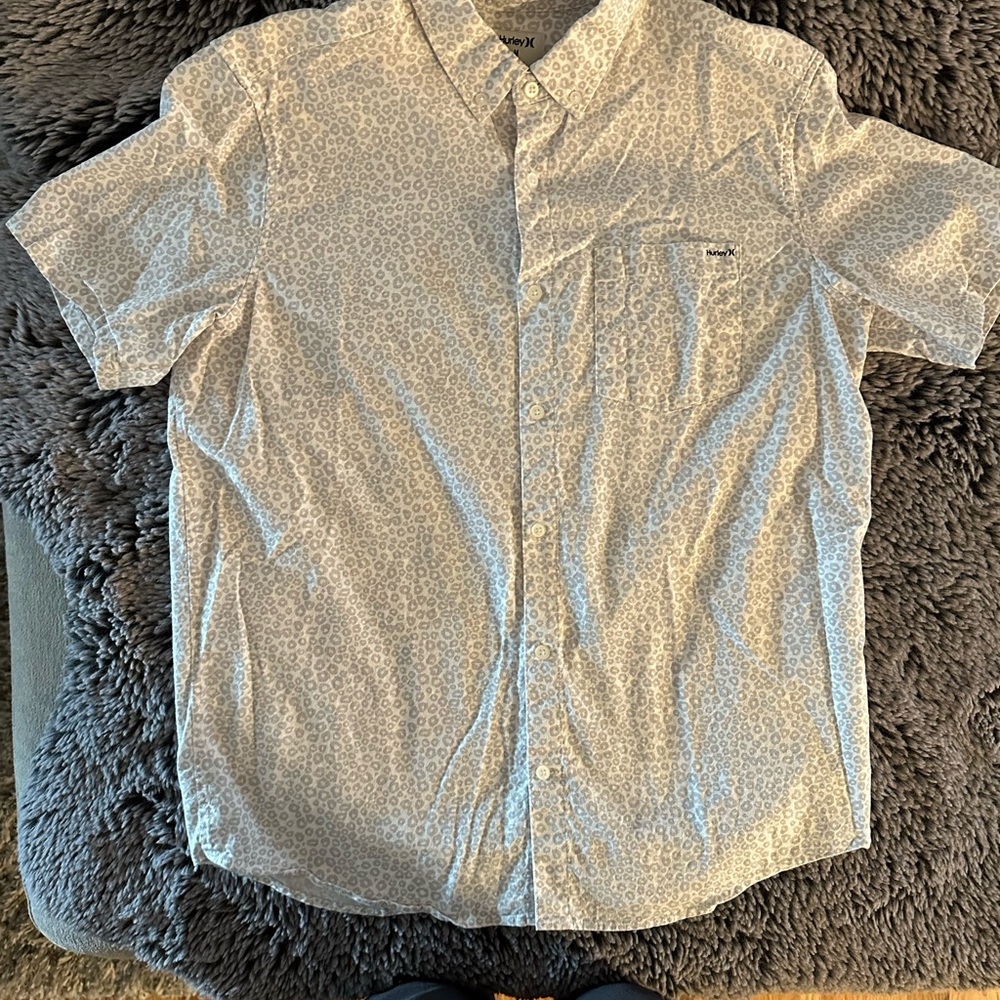 Hurley Orange and White Button-Up Shirts